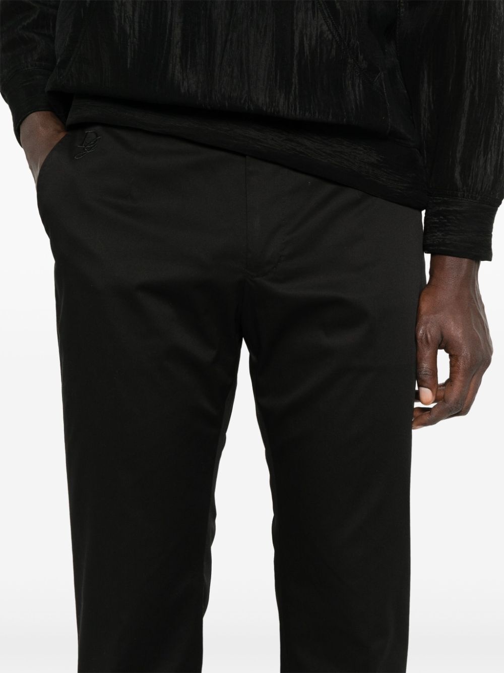 Dolce & Gabbana Men Logo-Embroidered Tapered Leg Cotton Trousers - 4