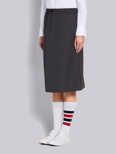 Thom Browne Charcoal Flyweight Tech Center Back Tricolor Zip Gusset A-line Skirt outlook