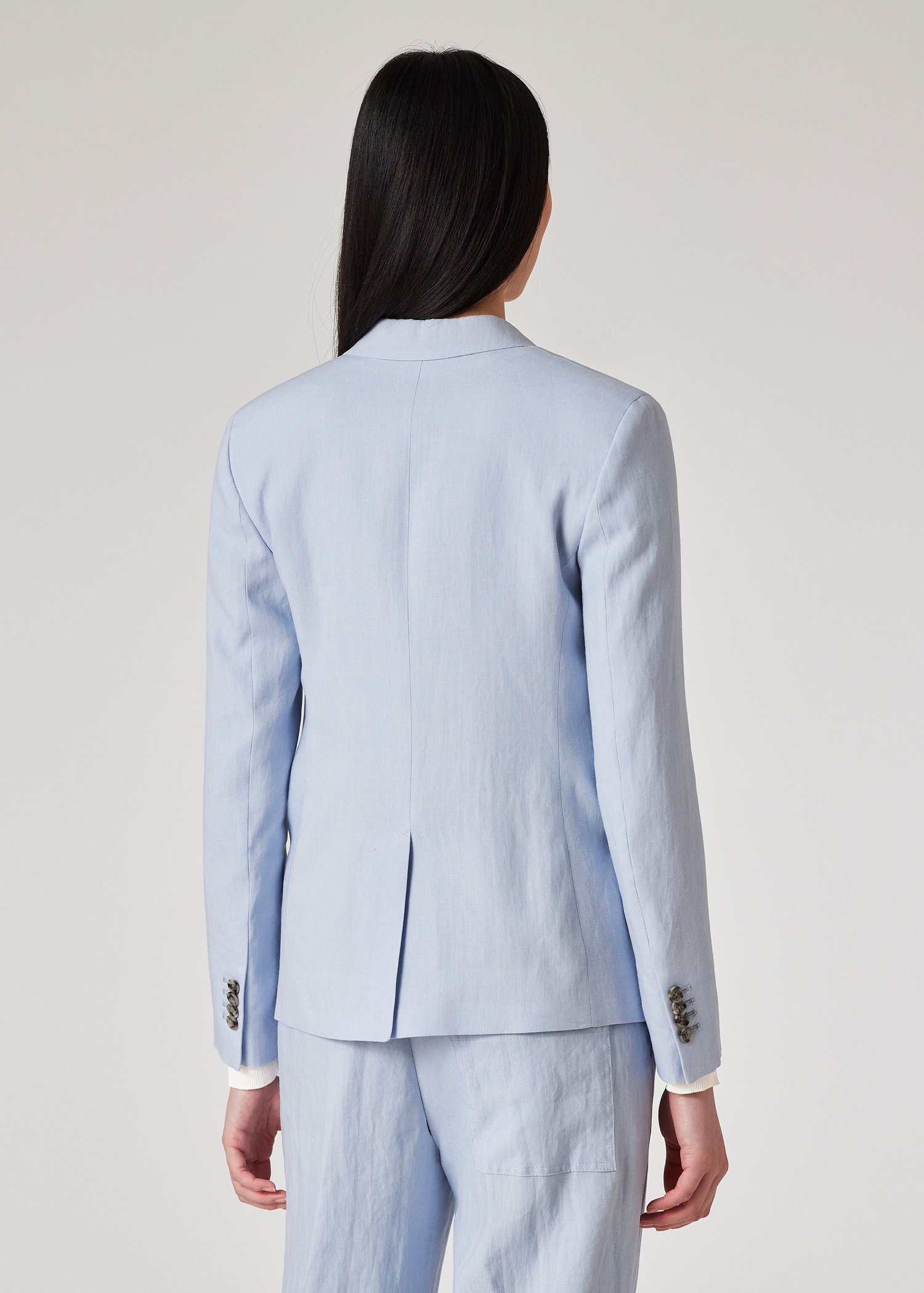 Women's Pale Blue Linen Suit - 8