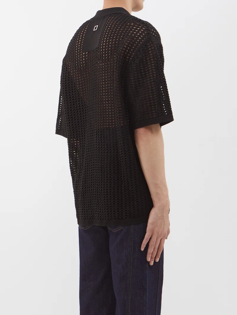 Open-knit short-sleeved shirt - 5