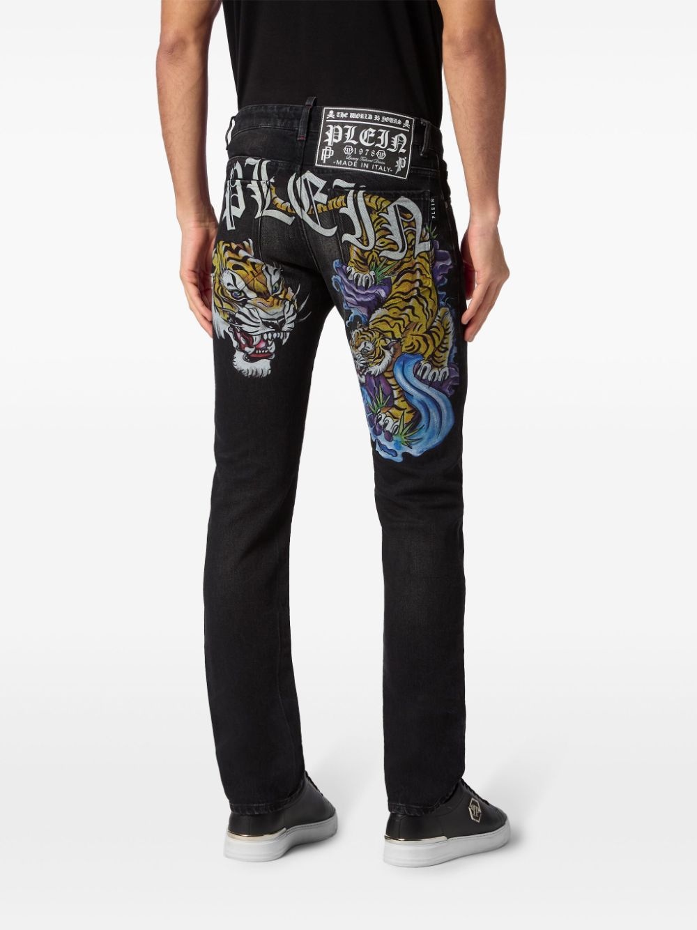 patch-detail straight cut jeans - 3