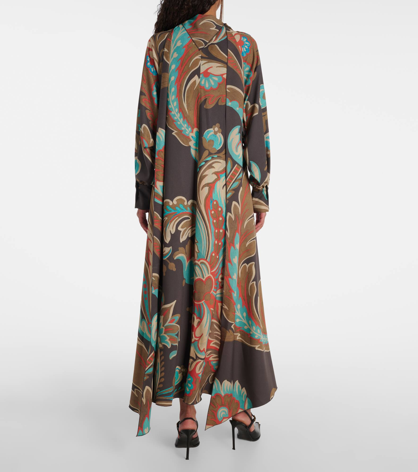 Printed asymmetric maxi dress - 3