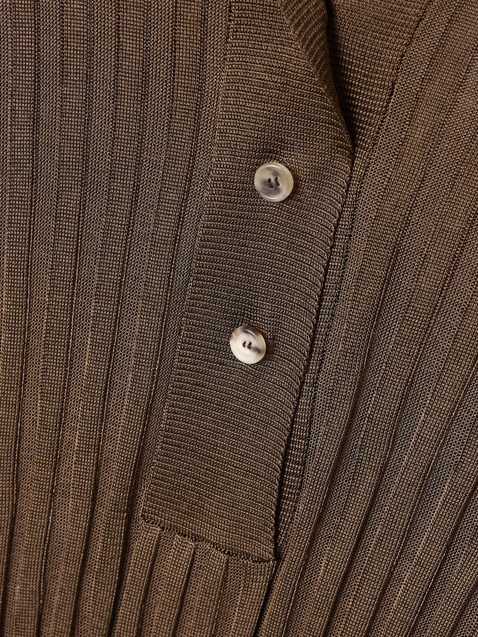 Vin ribbed-knit polo shirt Dark brown - 6