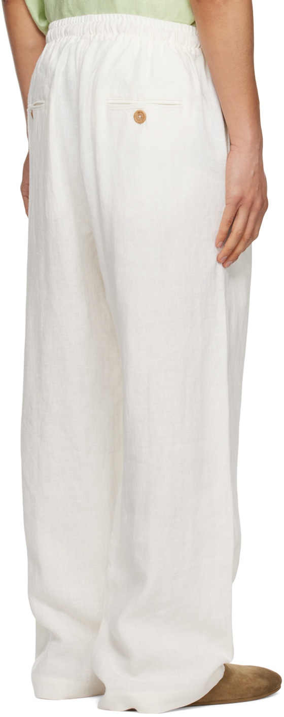 White Wide-Leg Trousers - 6