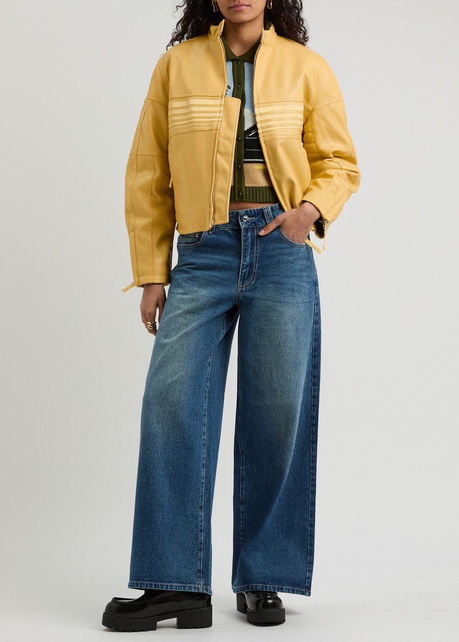 House OF Sunny The Racer Embroidered Faux Leather Jacket - 4