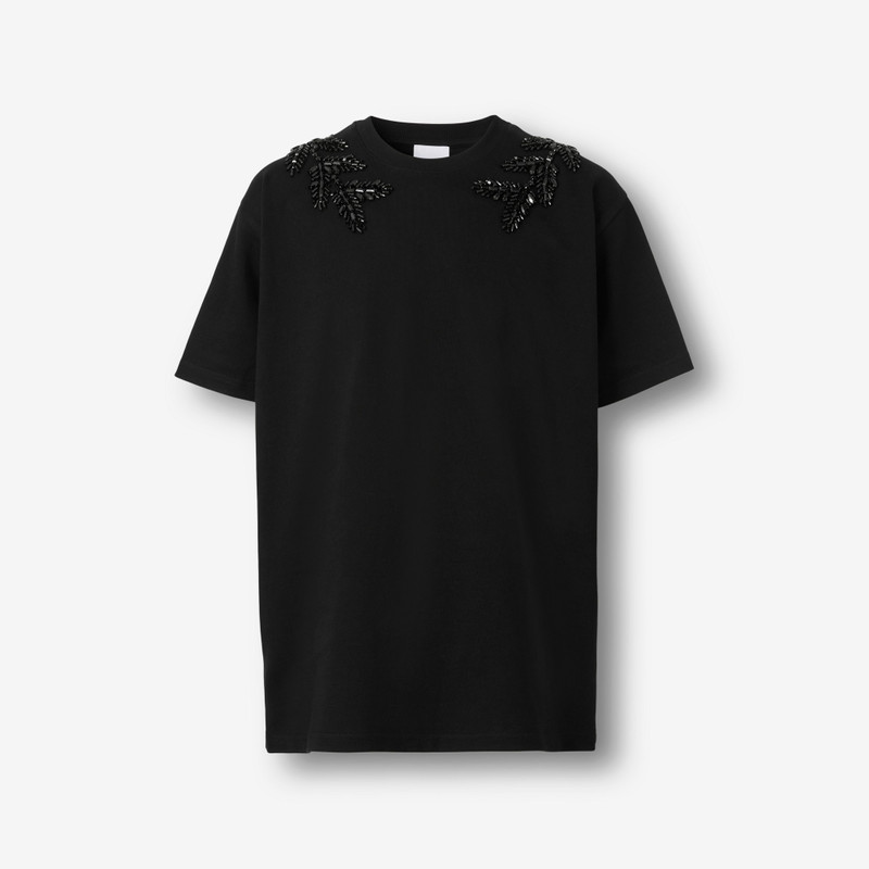Crystal Oak Leaf Crest Cotton T-shirt 1