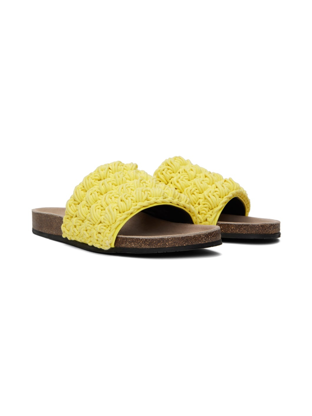 Yellow Crochet Slides - 4