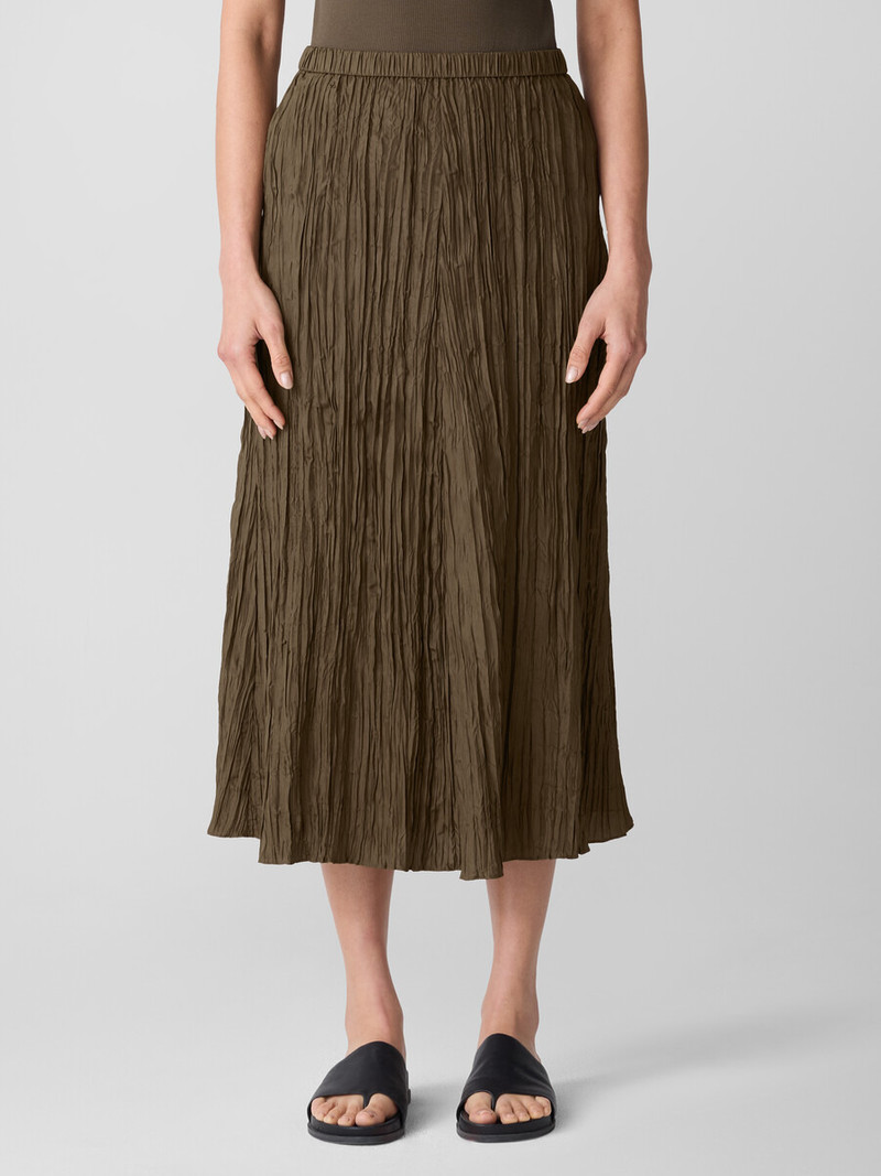 Crushed Silk Flared Skirt 3
