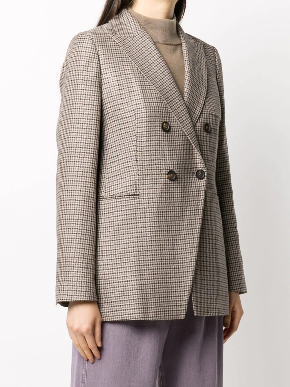 houndstooth double-breasted blazer - 3