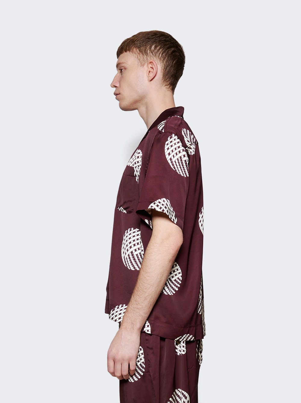 Lattice Sphere Shirt Burgundy - 4