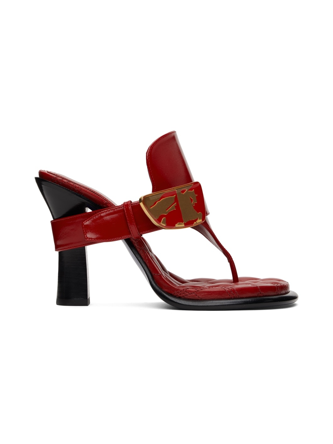 Red Leather Bay Heeled Sandals - 1