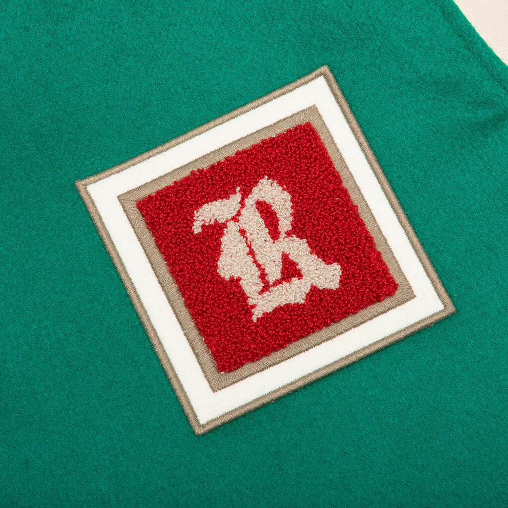 RHUDE TILE VARSITY JACKET - MENTHOL/CREME - 3