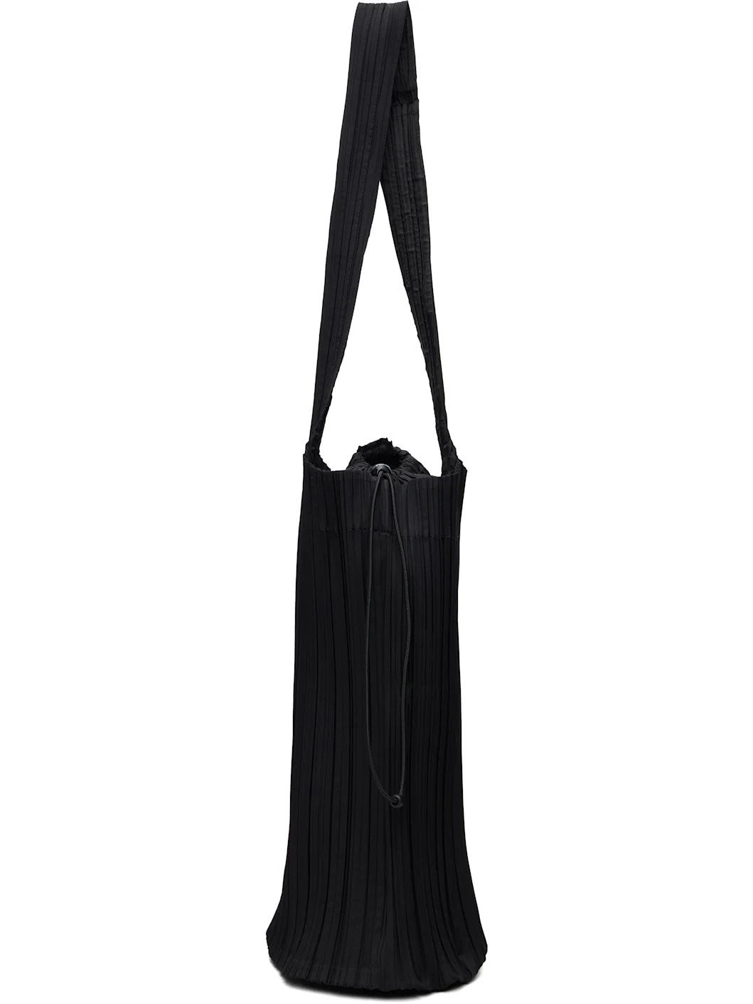 Black Pleats Swan Tote - 1