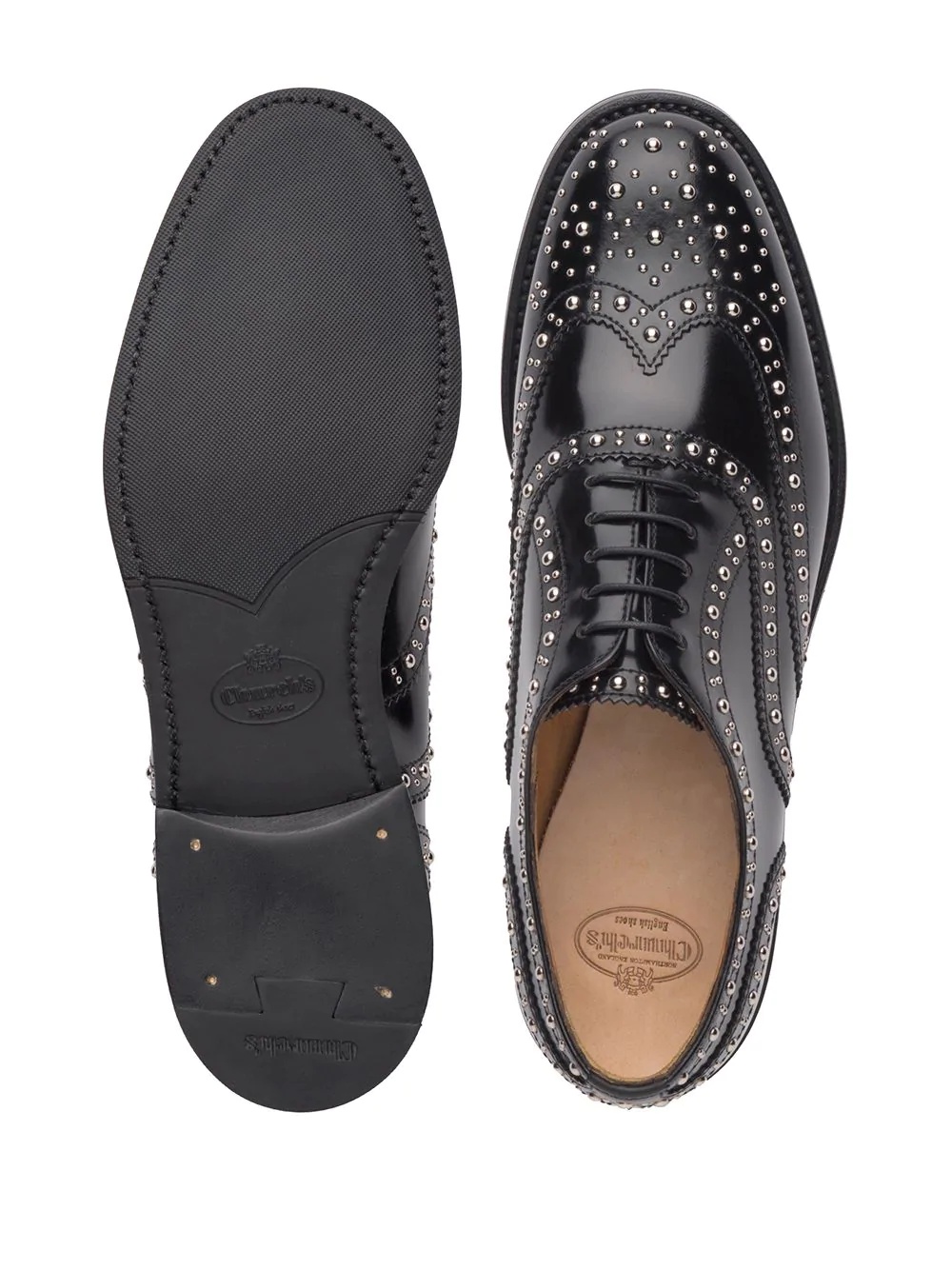 Burwood polished studded brogues - 3