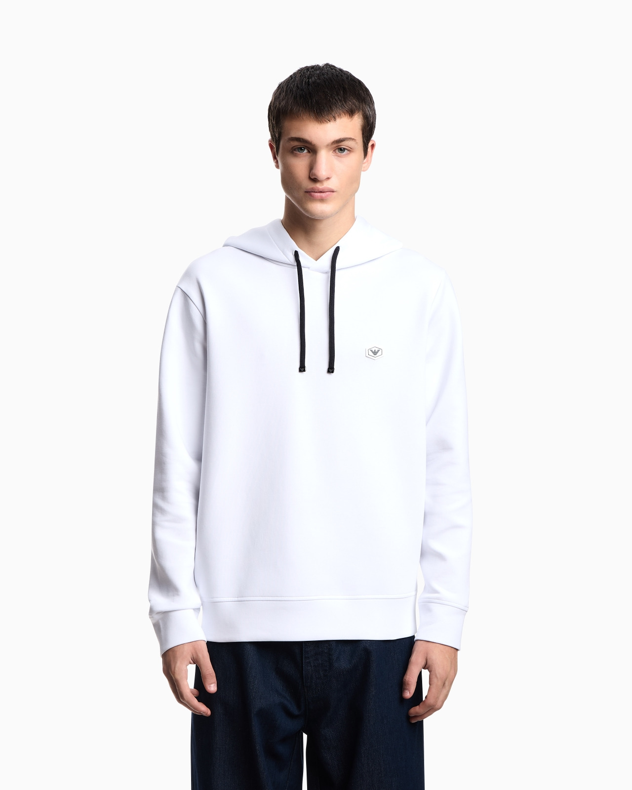 Hooded sweatshirt with micro logo patch - 4