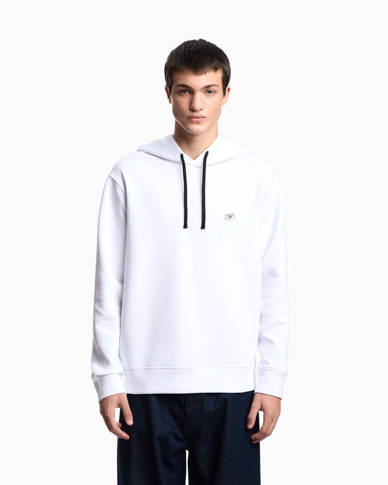 EMPORIO ARMANI Hooded sweatshirt with micro logo patch outlook