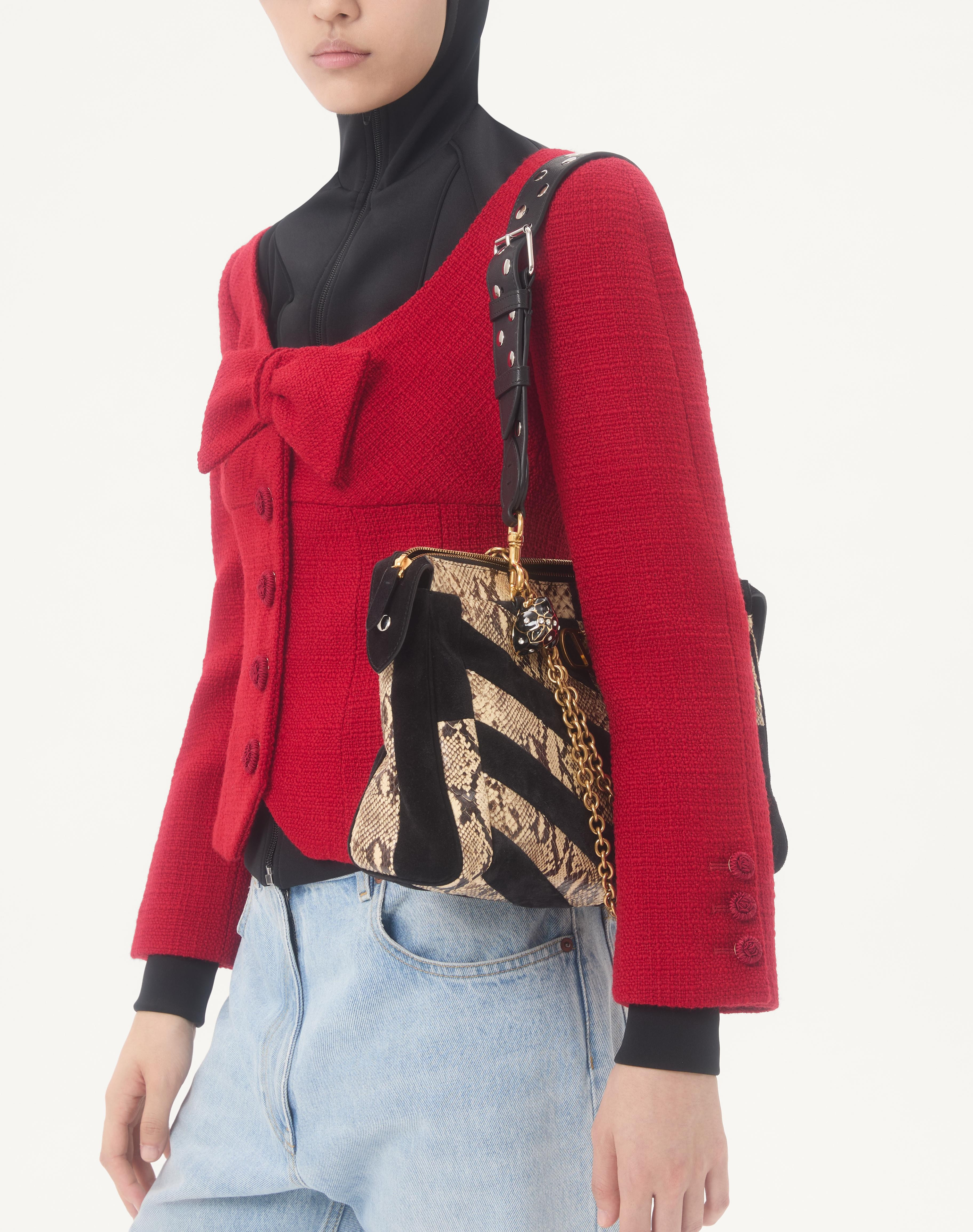 SHORT JACKET IN PLAIN WOOL TWEED - 3