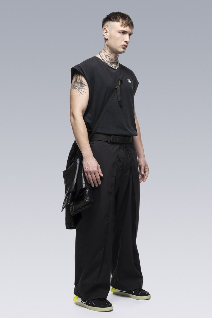 P45-E Encapsulated Nylon Single Pleat Trouser Black - 2