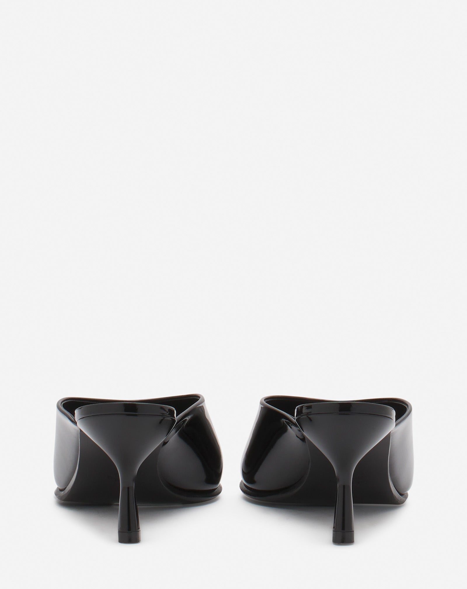 PATENT LEATHER HEELED MULES - 4