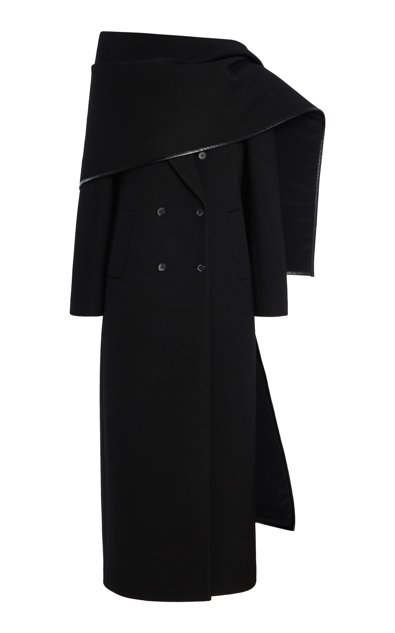 The Demi Double Breasted Virgin Wool Coat black - 7