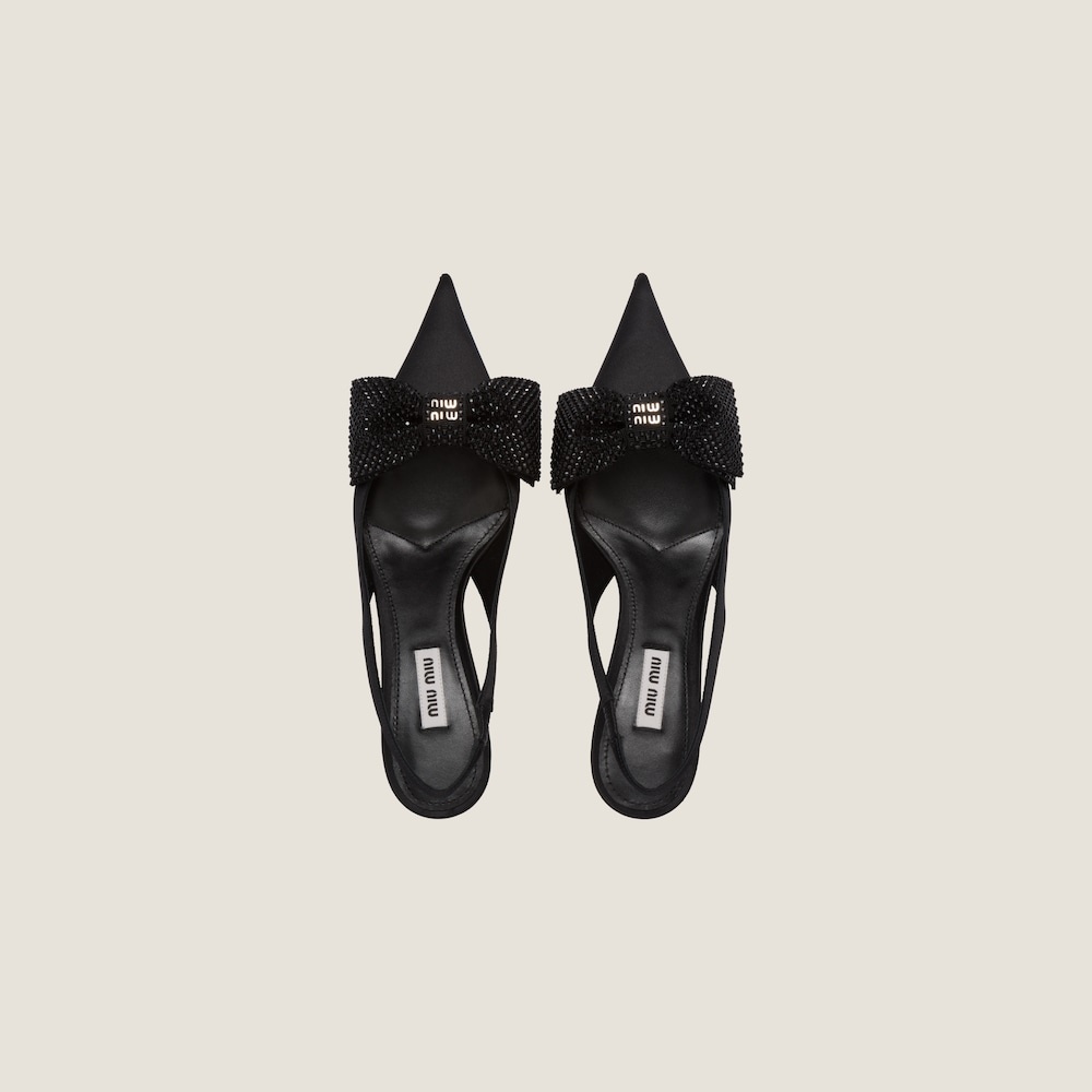 Satin slingback pumps - 3