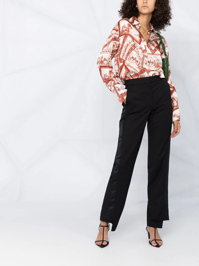 Lanvin panelled asymmetric straight-leg trousers outlook