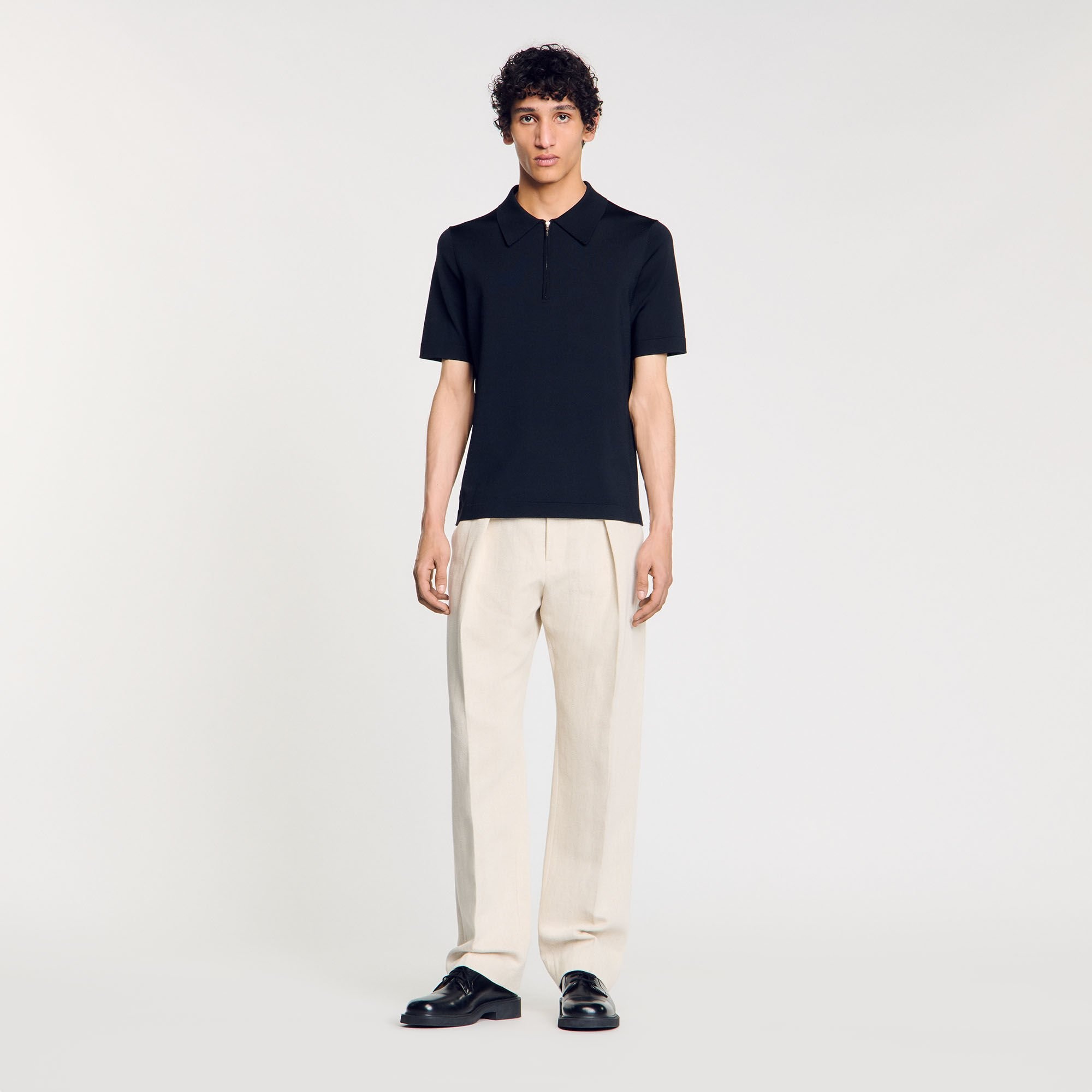KNITTED POLO SHIRT WITH ZIP COLLAR - 2
