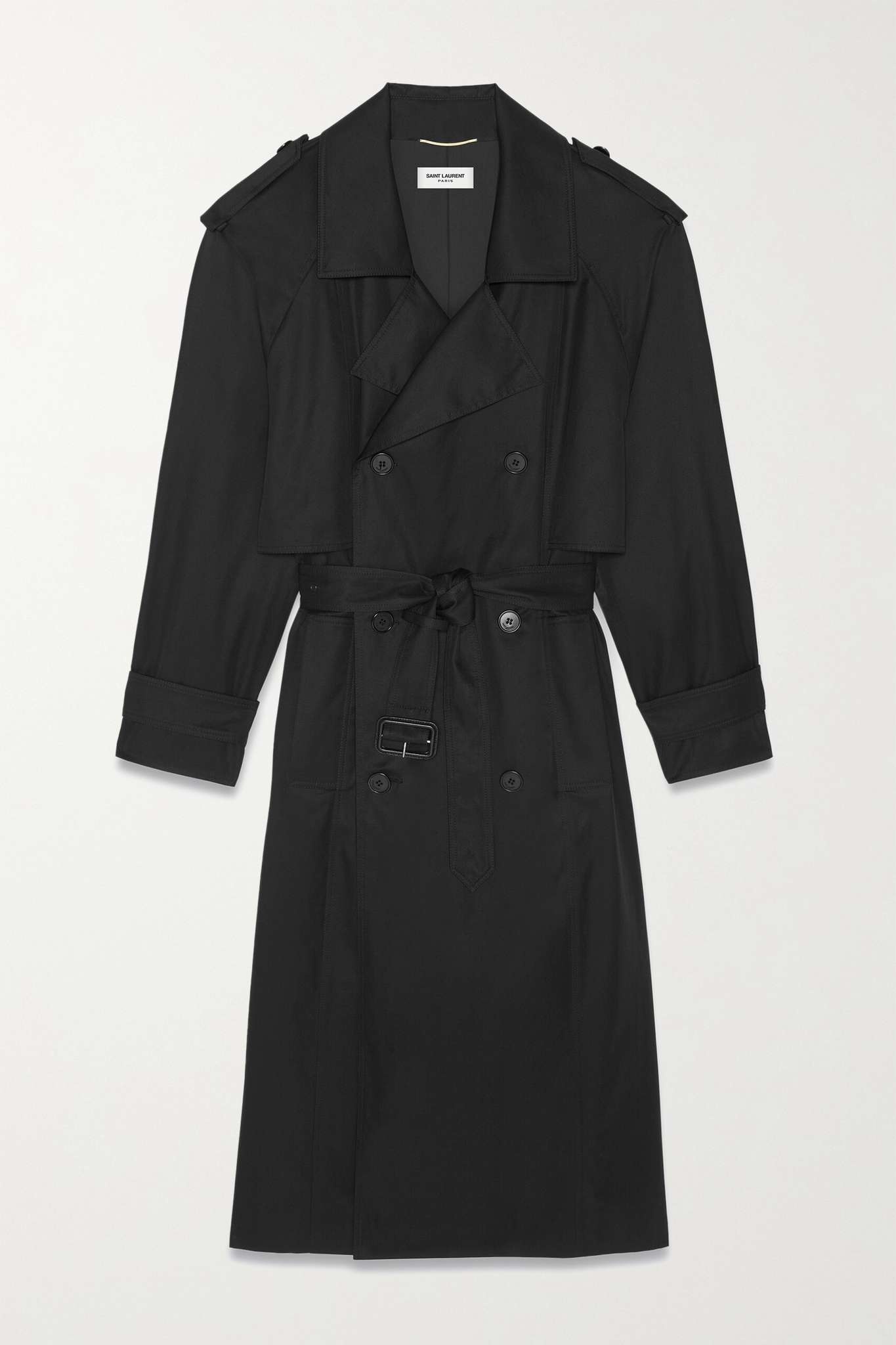 Belted cotton-twill trench coat - 1