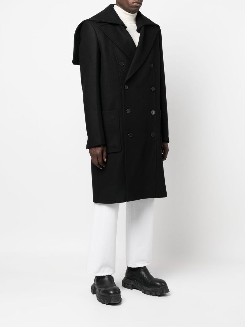 double breasted wool coat - 3