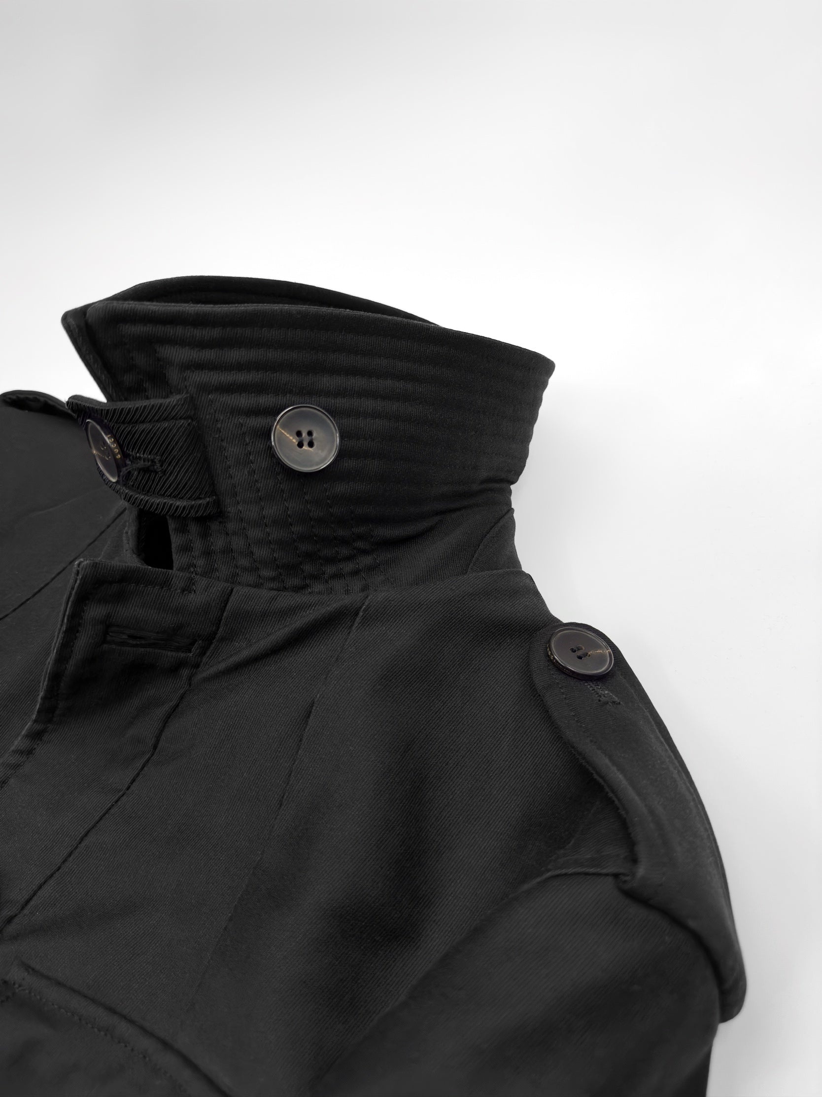 Gucci Fall 2003 Tom Ford Men’s Runway Grey Cotton Military Coat Jacket 46 - 9