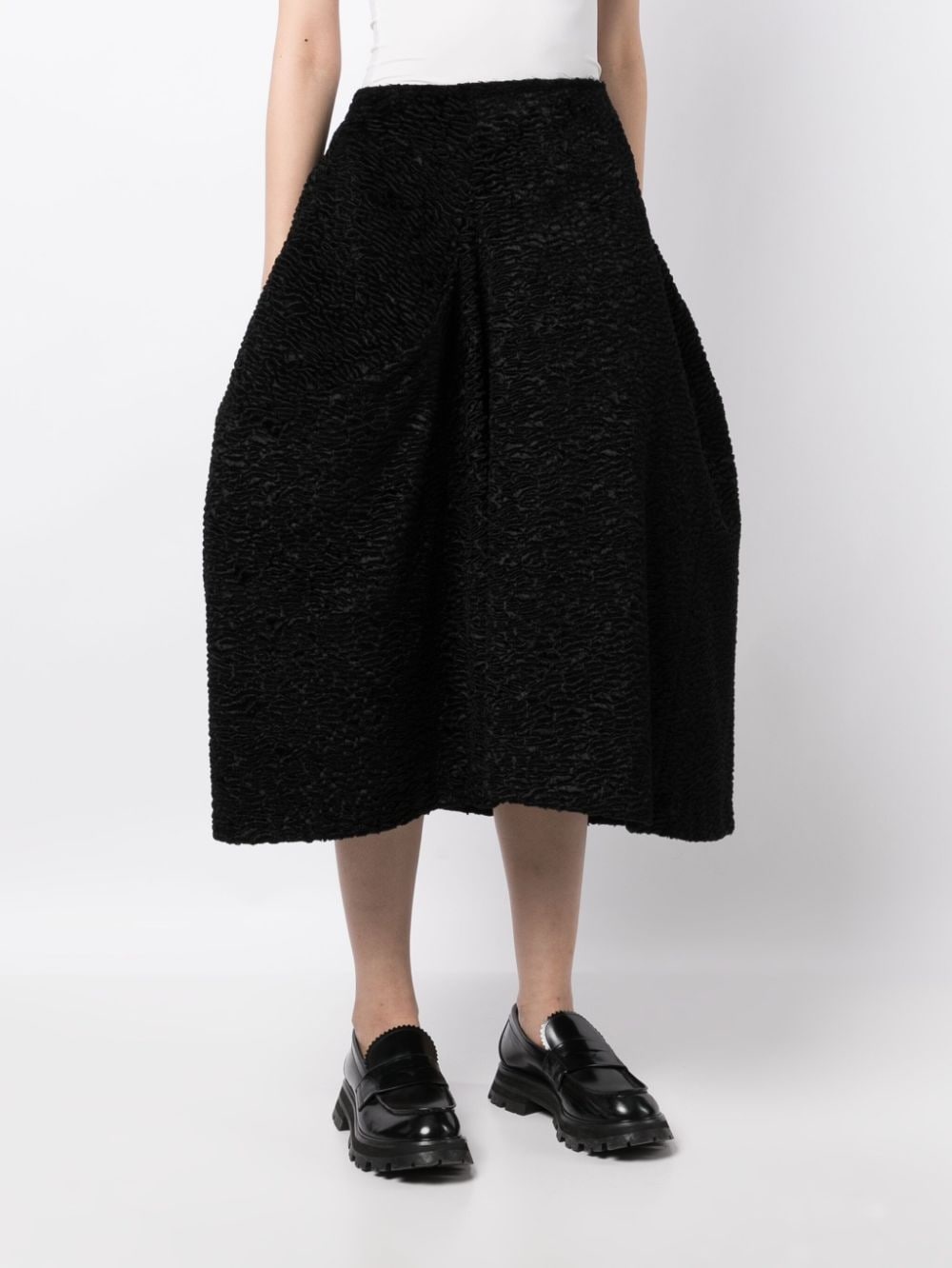 cloqué-effect pleated skirt - 3