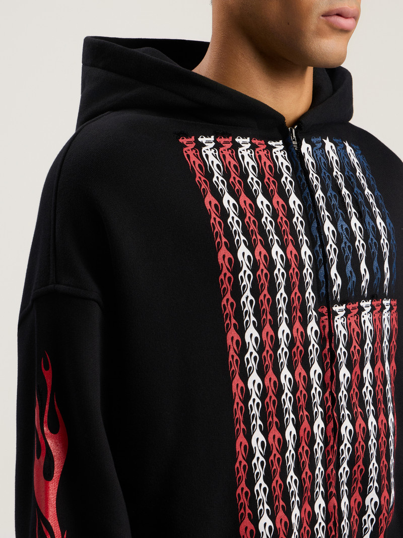 Flames Flag Zip Hoodie 6
