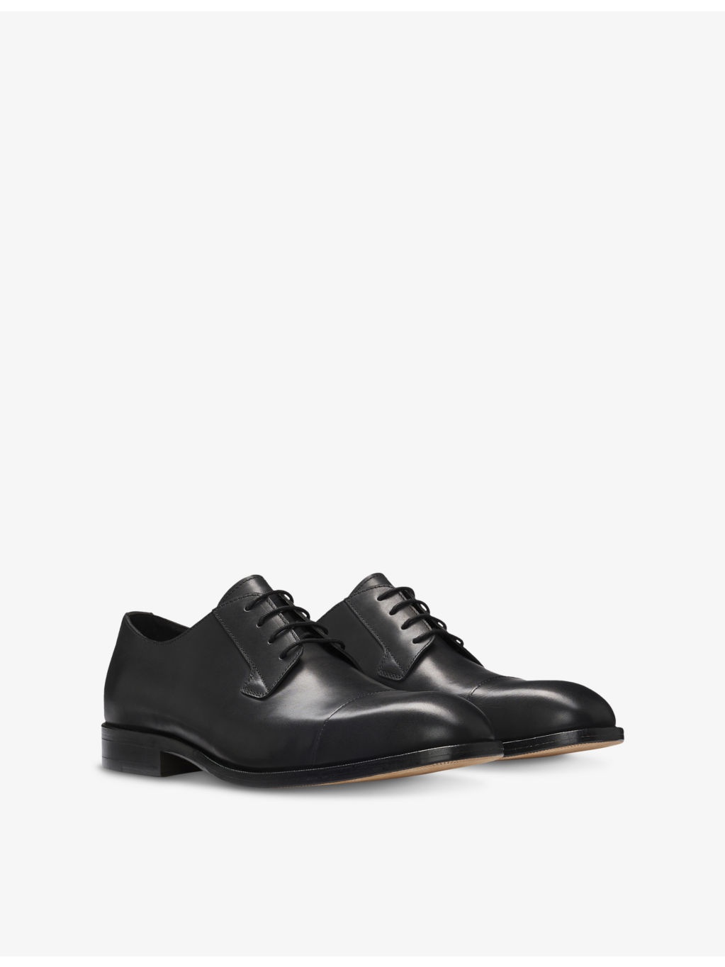 Debossed-Branded Leather Shoes - 4
