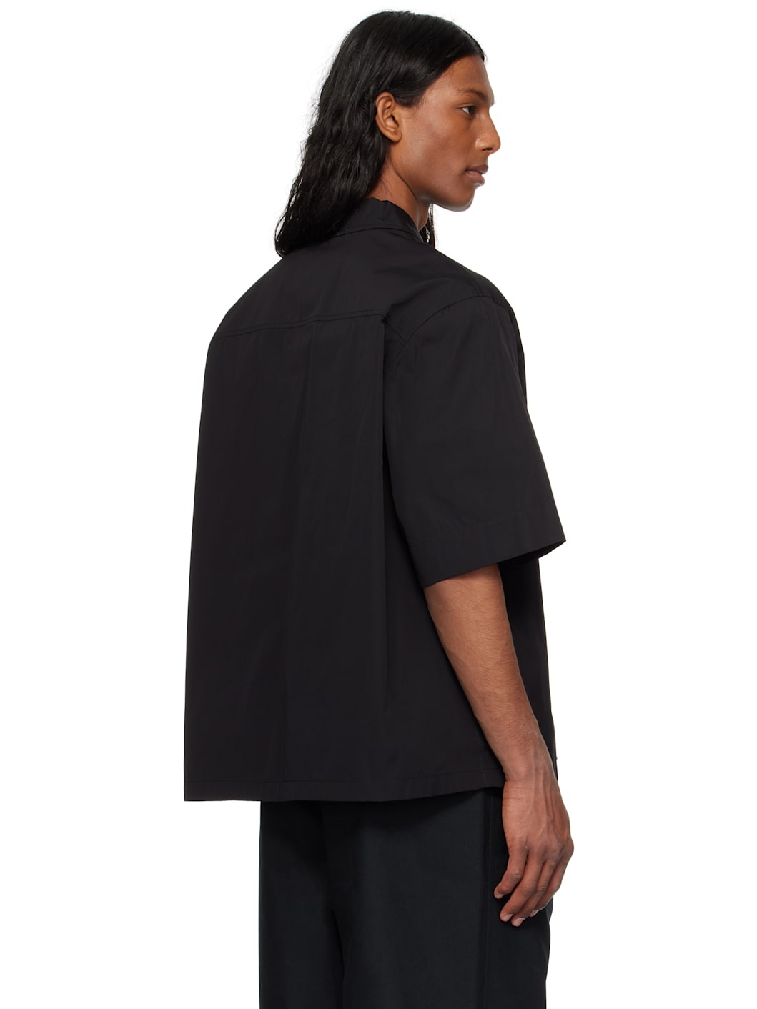Black Cotton Poplin Shirt - 3