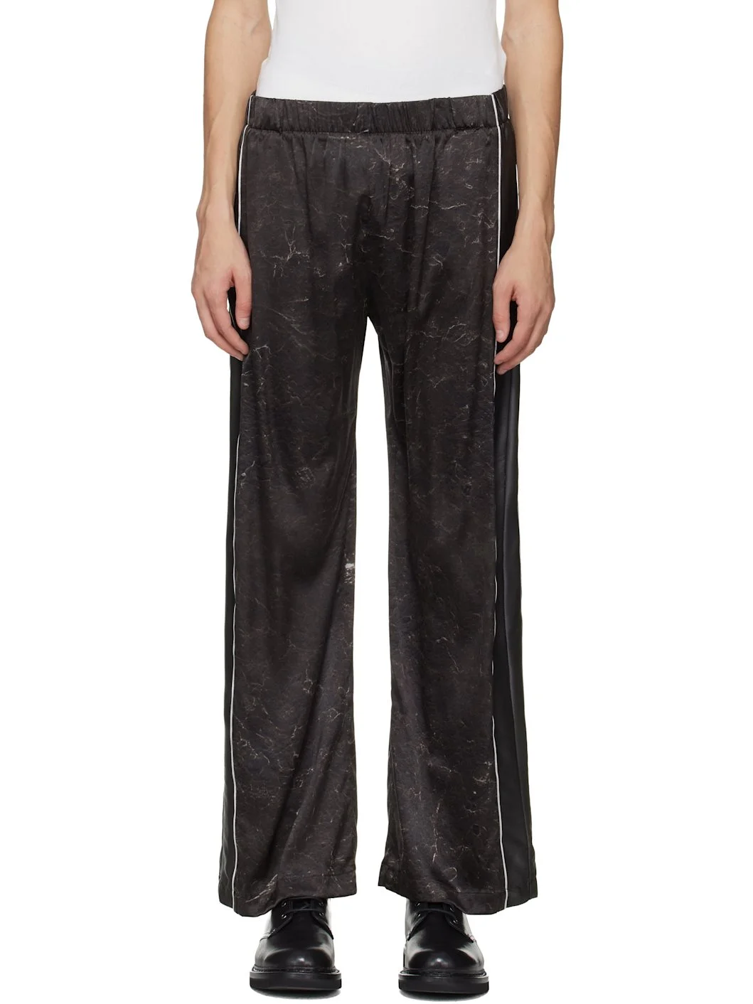 Brown Satin Silk Football Track Pants - 1