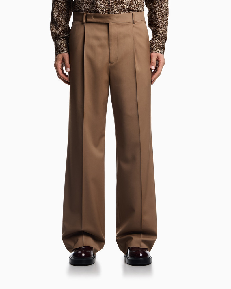 EMPORIO ARMANI ICON VIRGIN-WOOL STRETCH-SERGE TROUSERS WITH DARTS outlook