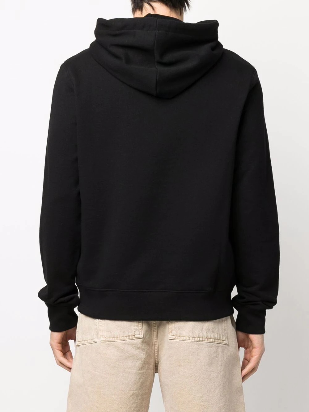 frayed-logo long-sleeved hoodie - 4