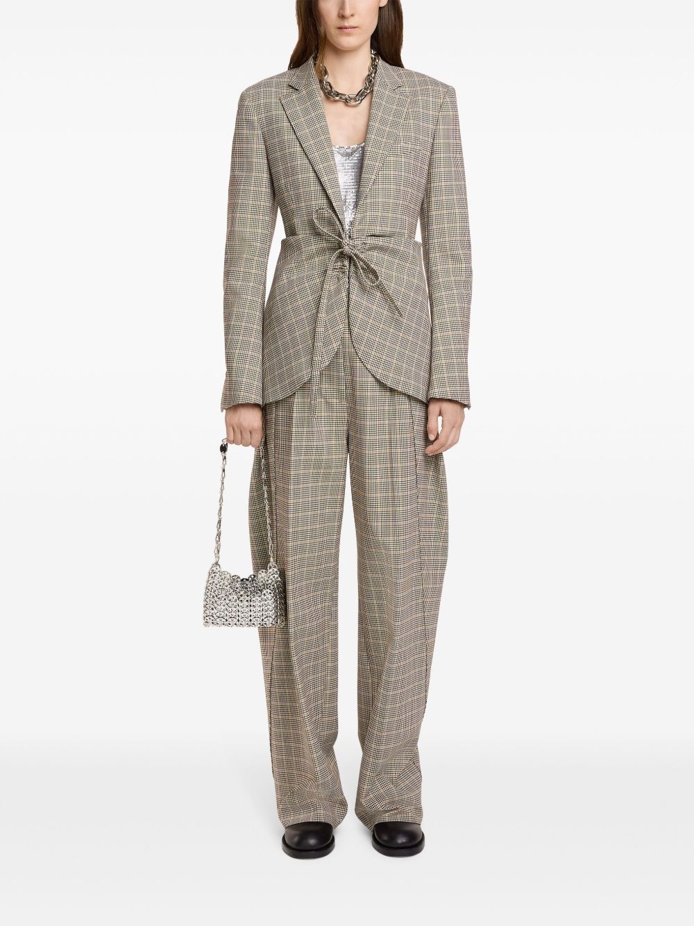 plaid check fitted jacket - 2