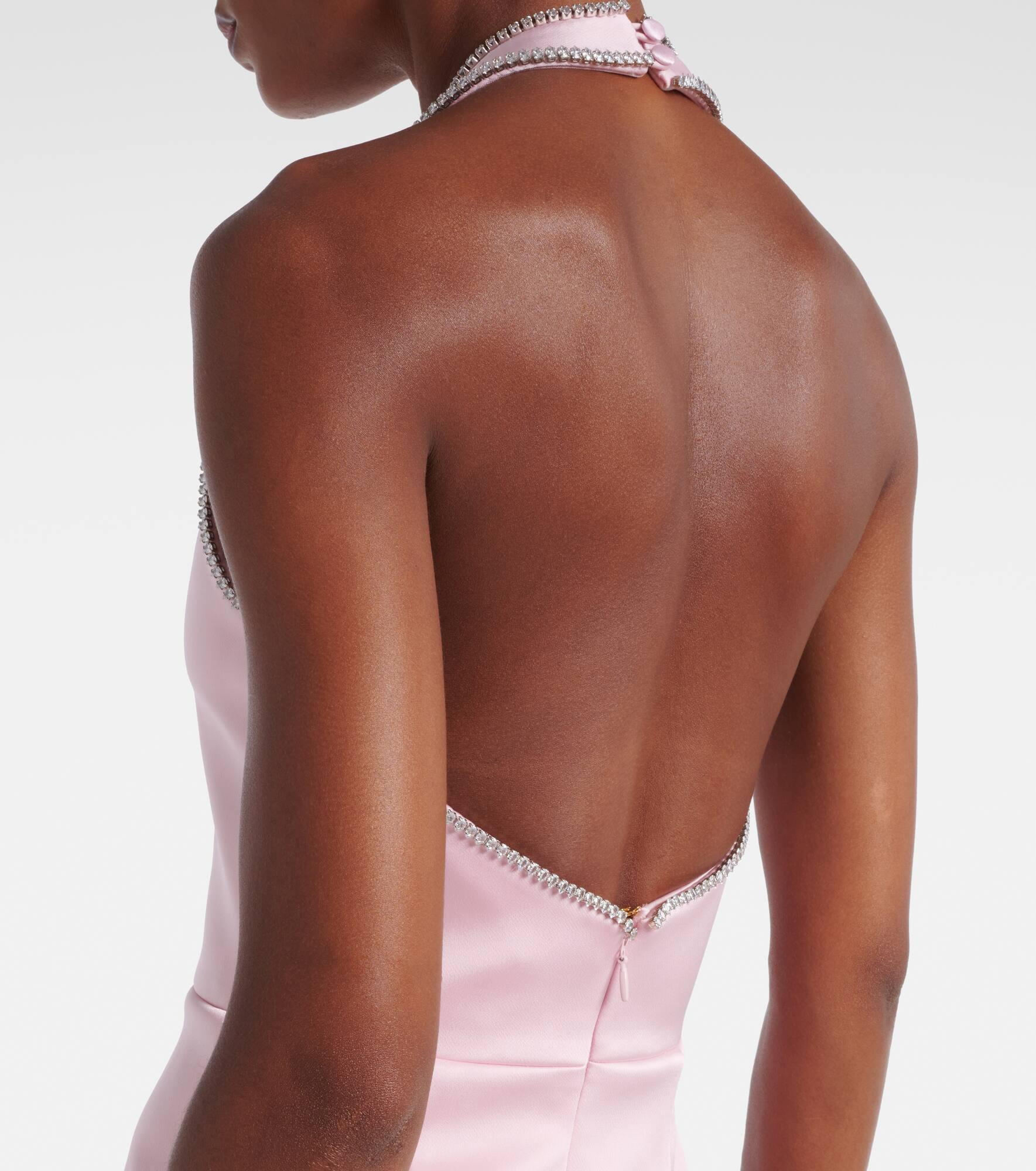 Akari cutout halterneck satin gown - 6