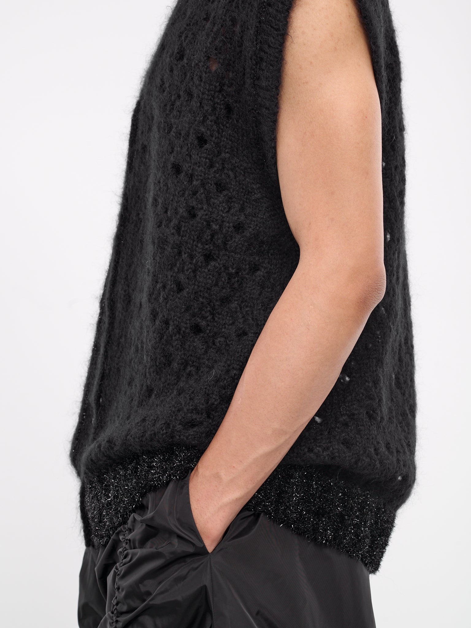 Tinsel Trim Knit Vest - 5