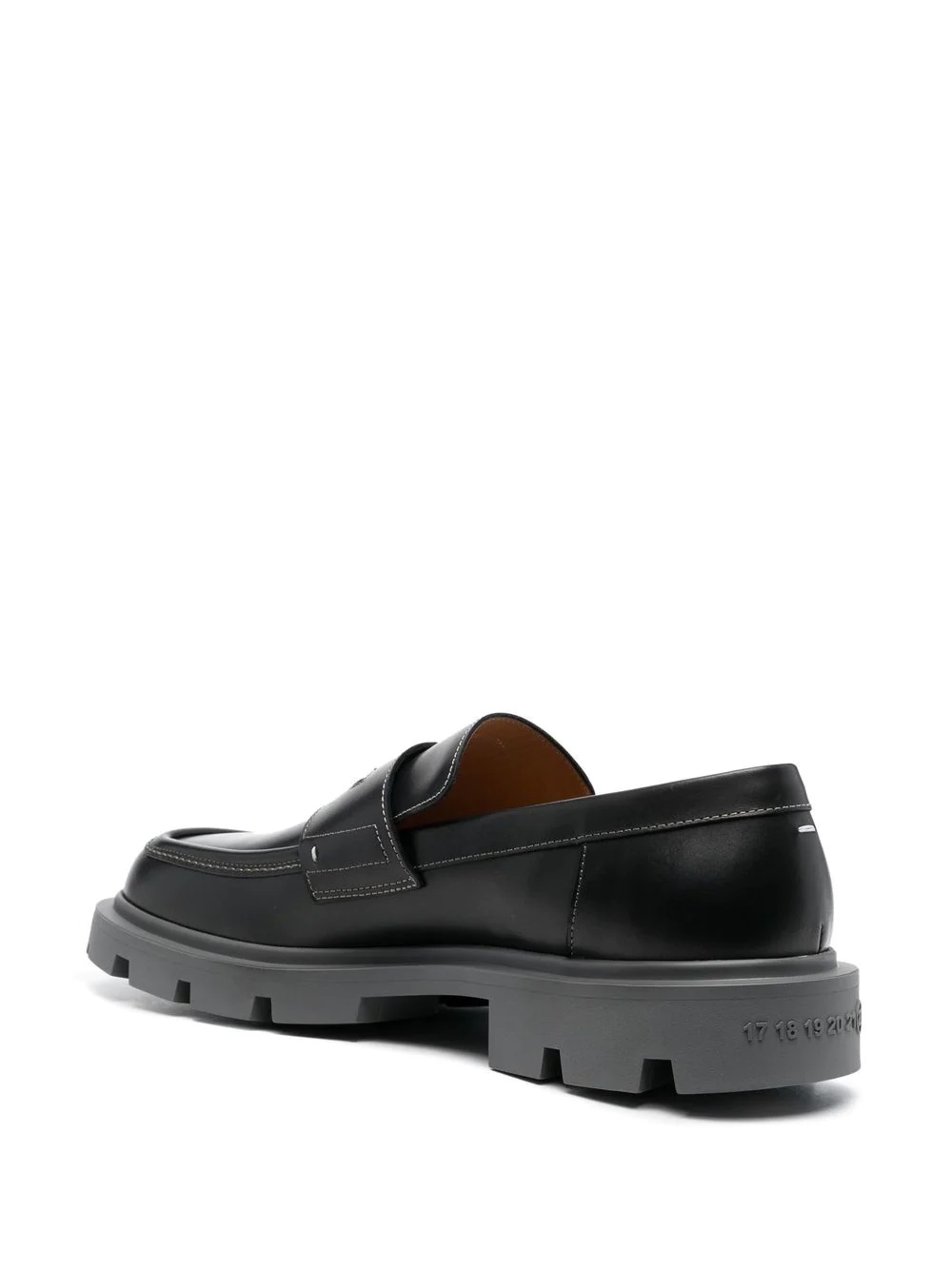 contrast stitched loafers - 3