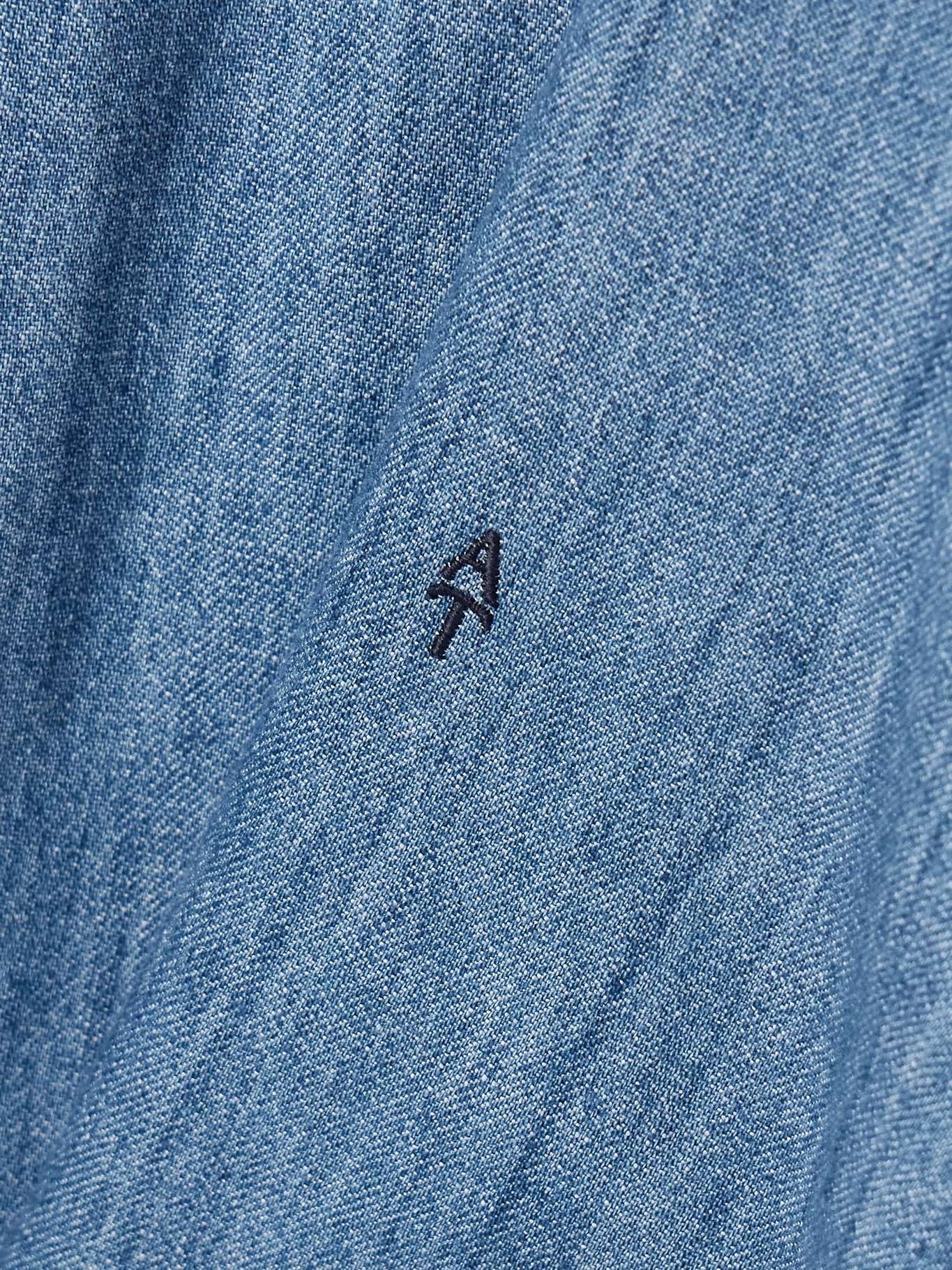 Oversized organic cotton-chambray shirt Blue - 5