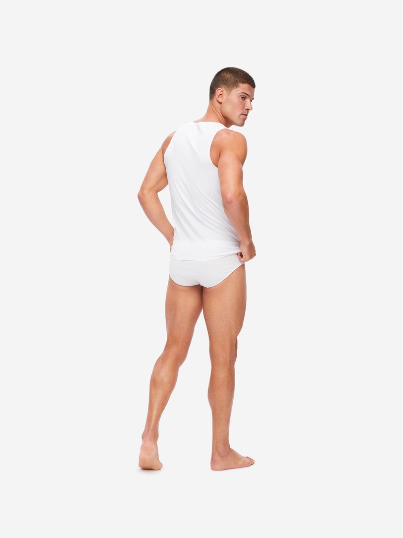 Men's Underwear Vest Jack Pima Cotton Stretch White - 4