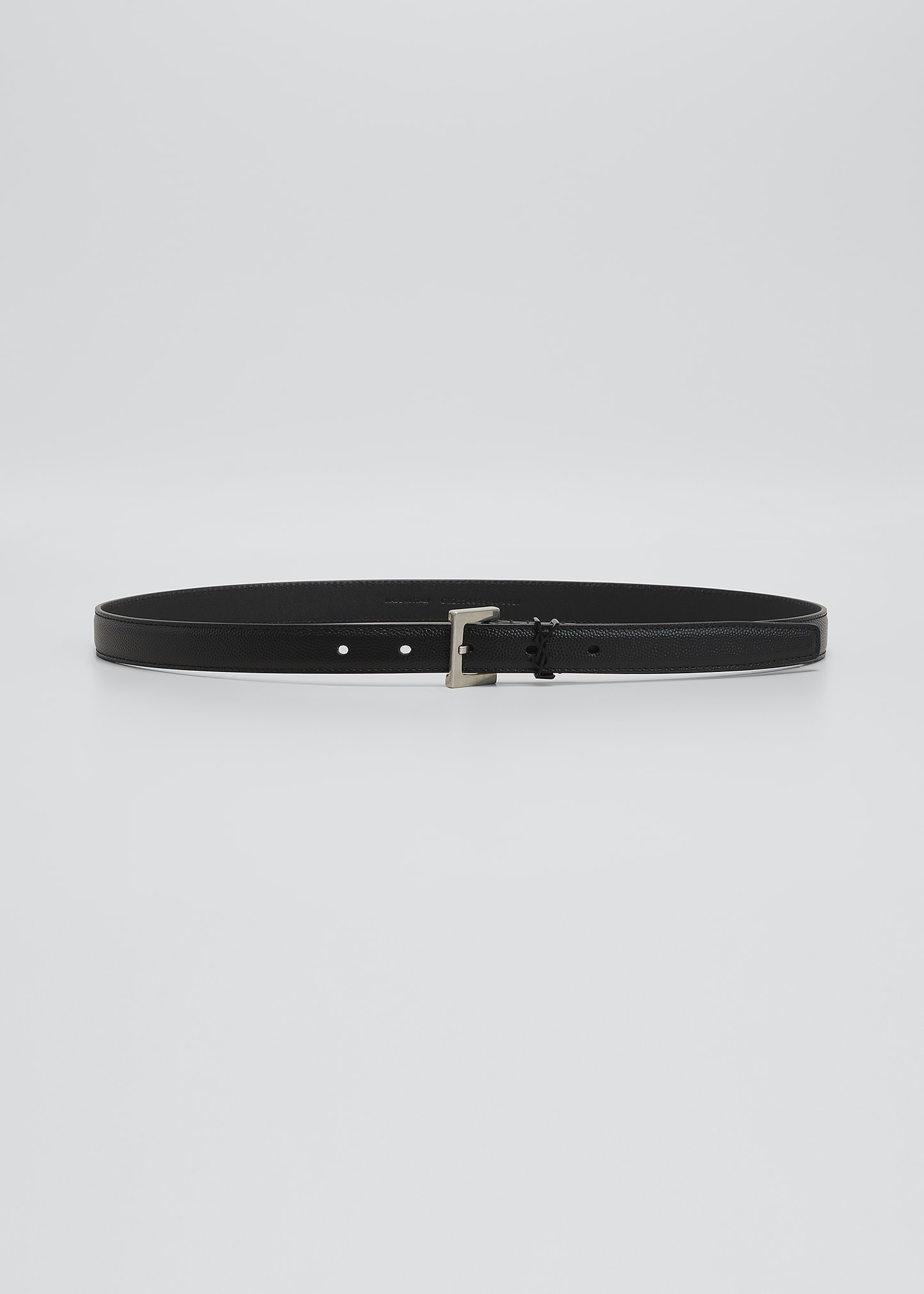 YSL Monogram Textured Skinny Belt - 1