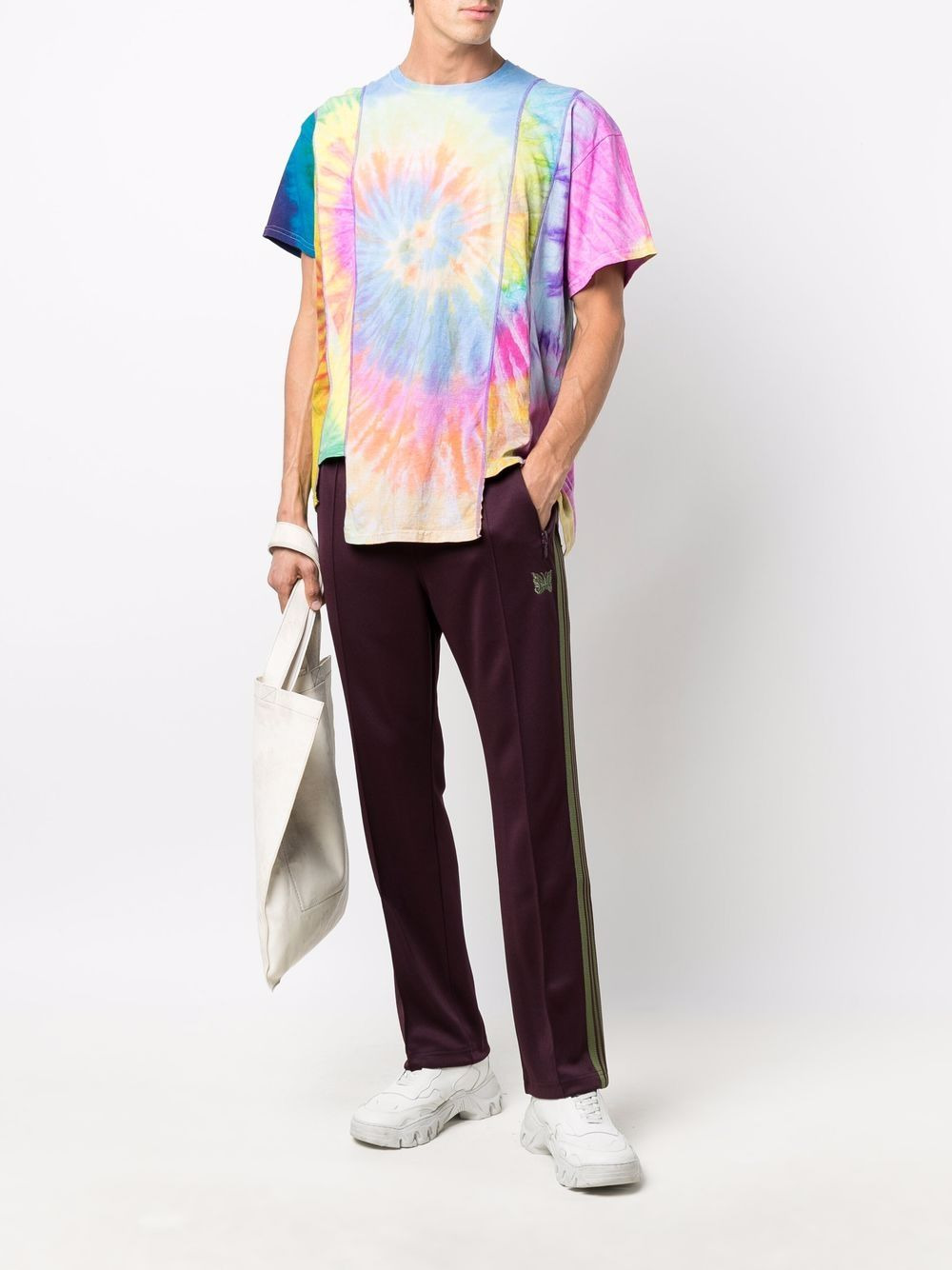 tie dye-print panelled T-shirt - 2