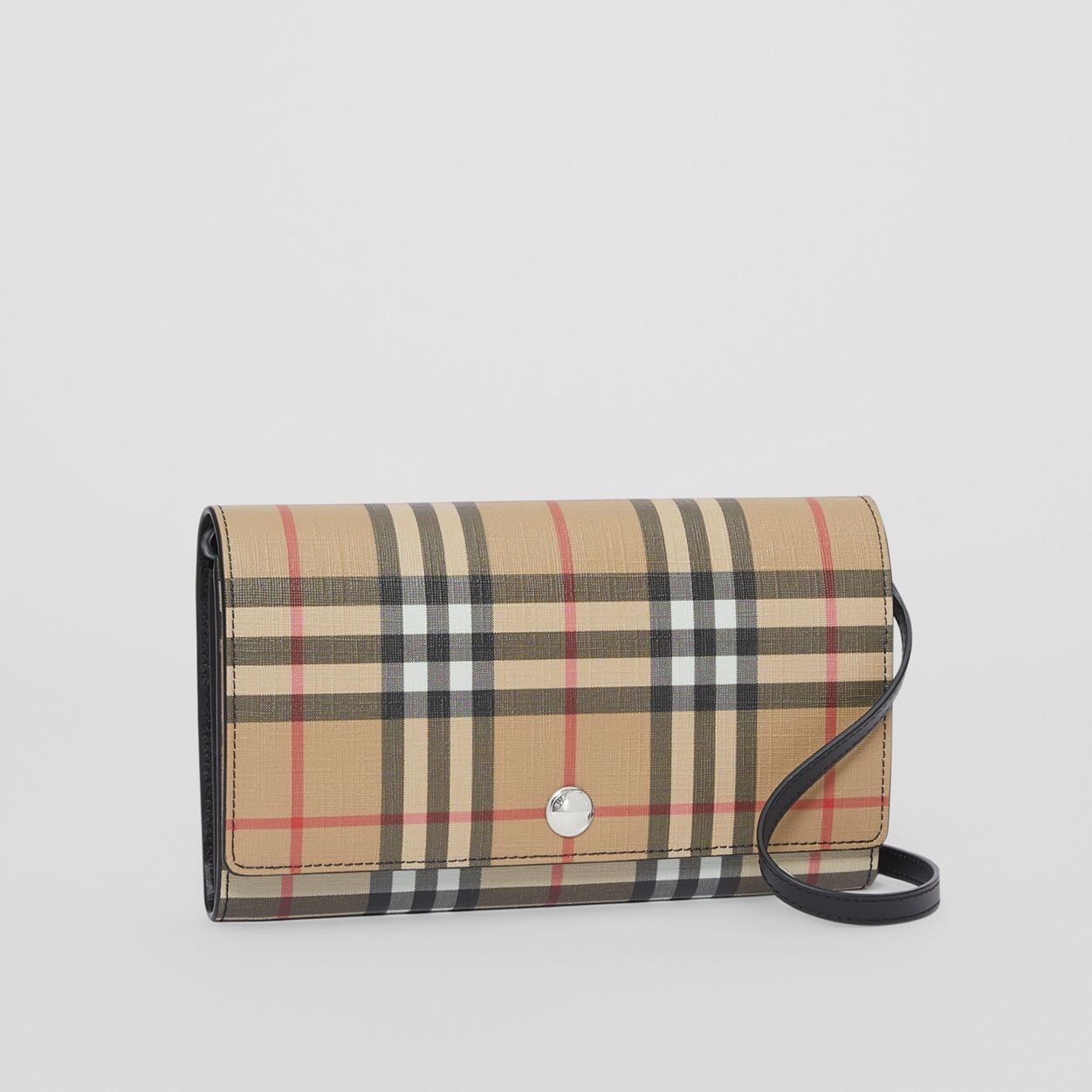 Vintage Check E-canvas Wallet with Detachable Strap - 8