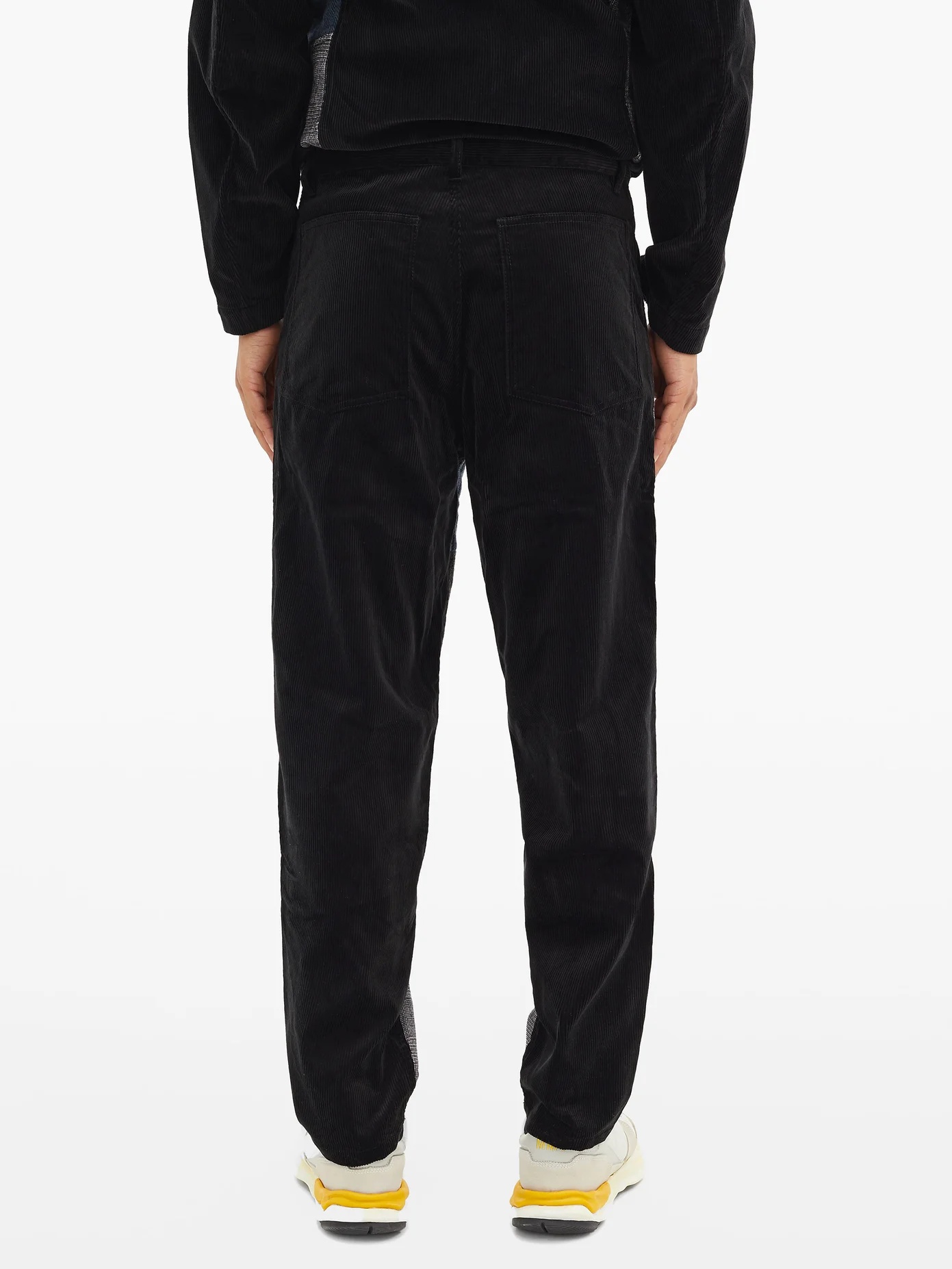 Patchwork wool-twill and cotton-corduroy trousers - 5