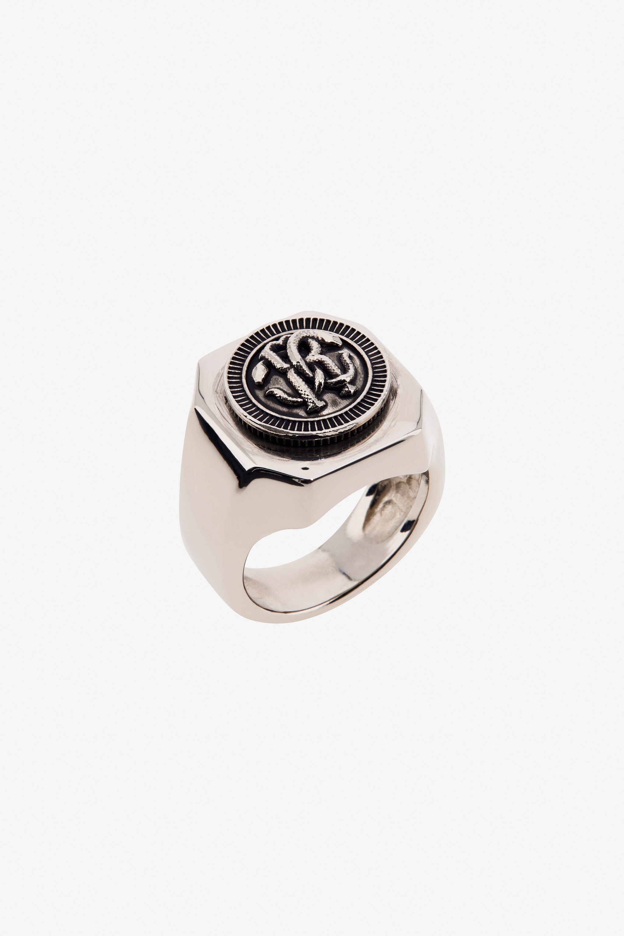 Ring with Monogram Mirror Snake - 4