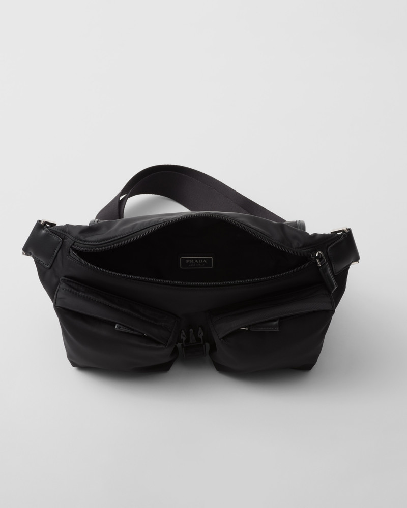 Re-Nylon and leather shoulder bag 5