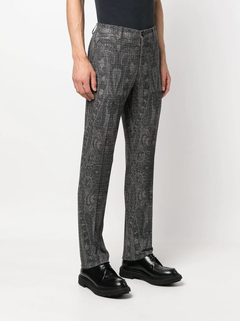 paisley-print tapered trousers - 3